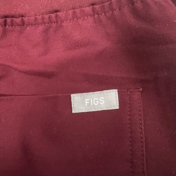 Figs Women's Drawstring Waist Zamora Jogger Scrub Pant Size Large Burgundy - Picture 7 of 14